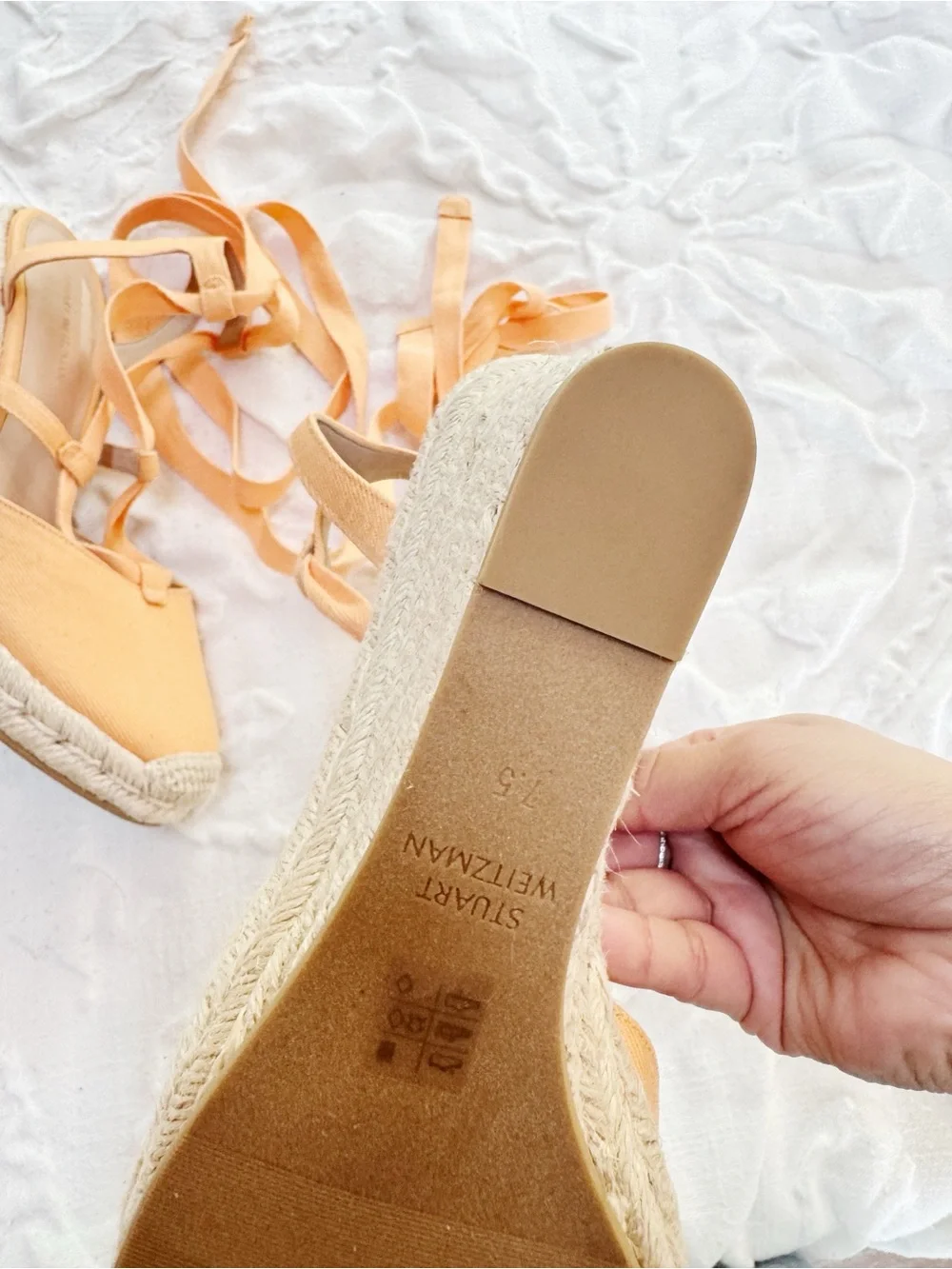 Stuart Weitzman Mango Lace Up Espadrilles Size 7.5 - Picture 5 of 6